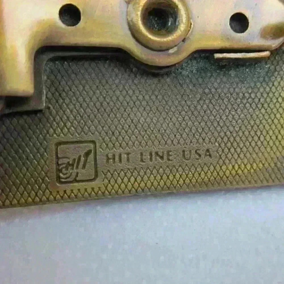 Vintage Belt Buckle Streamline Shippers Brass tone Metal Hit Line USA 1970s RARE - Picture 4 of 12